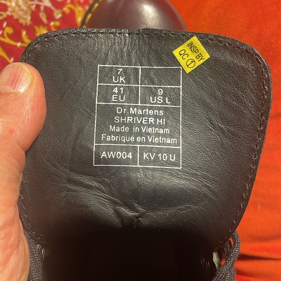 Dr. Martens Burgundy Leather Lace-Up Boots; extra chunky sole.  Shriver hi. NWOT - Picture 7 of 12